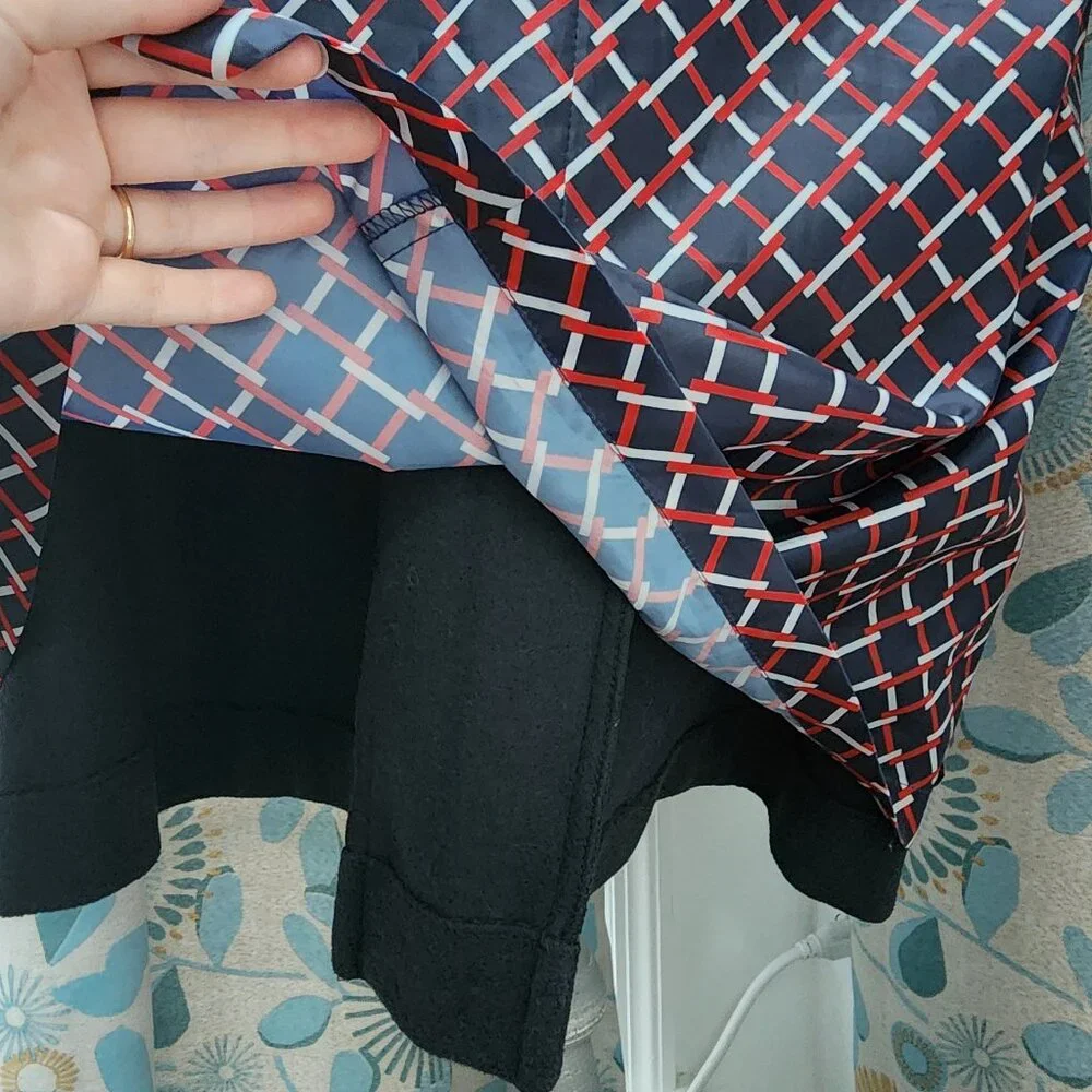 Lands' End Long Black Button-Up Coat - Picture 7 of 8